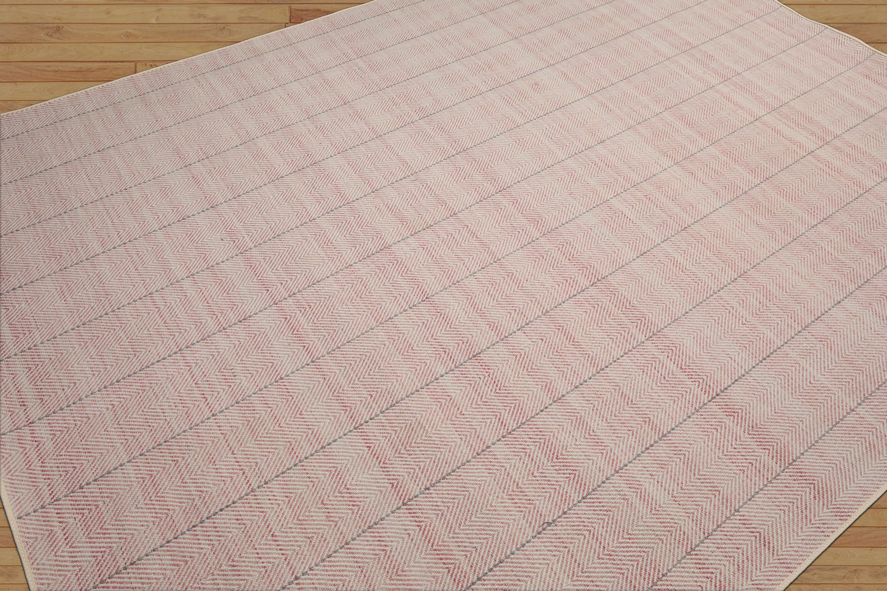 Multi Size Blush Ivory Gray Color Hand Loomed Flatweave Wool Modern Oriental Rug