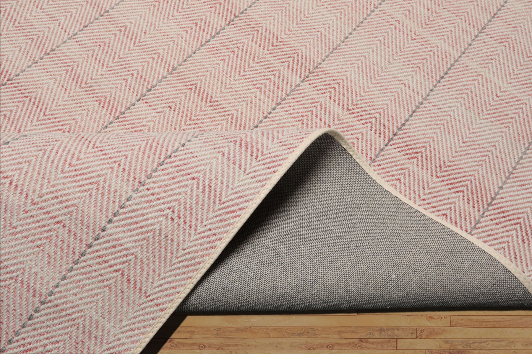 Multi Size Blush Ivory Gray Color Hand Loomed Flatweave Wool Modern Oriental Rug
