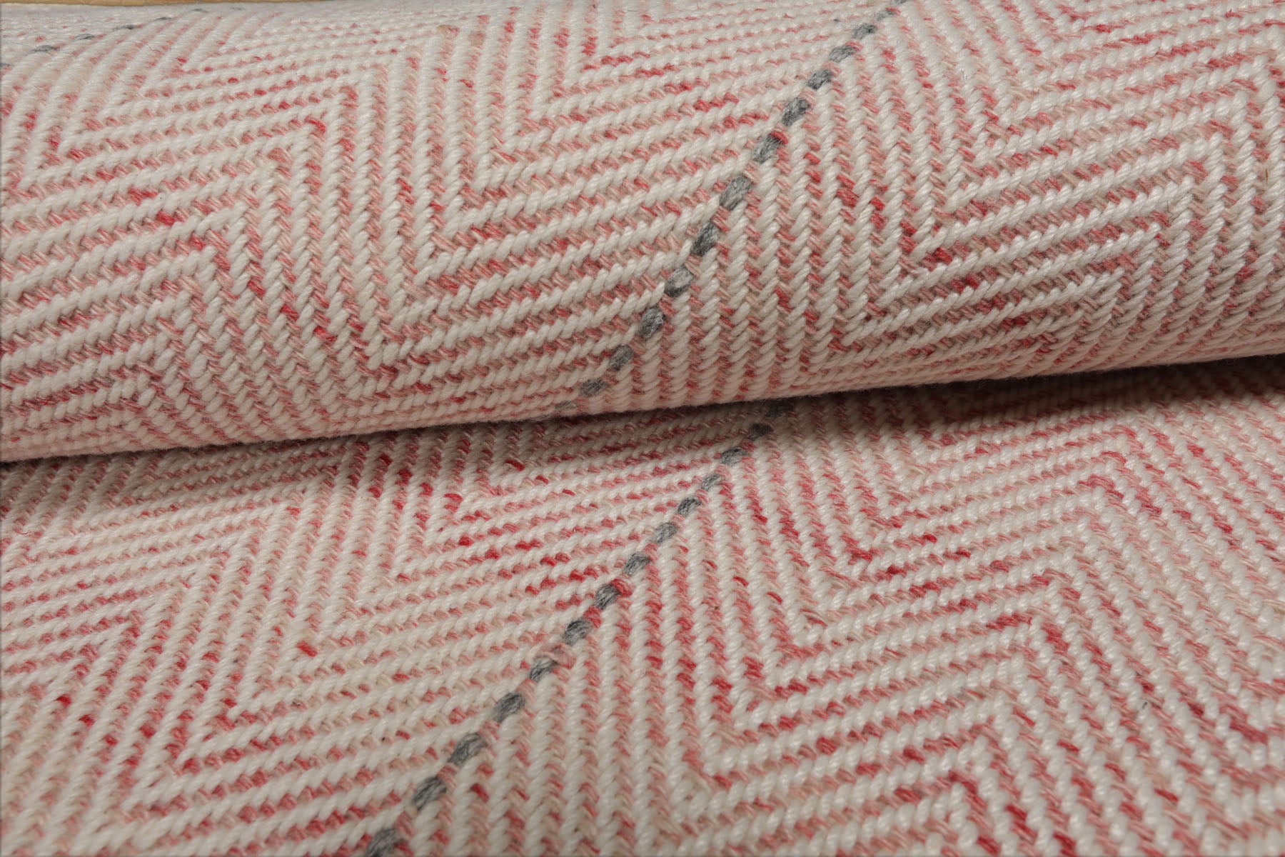 Multi Size Blush Ivory Gray Color Hand Loomed Flatweave Wool Modern Oriental Rug