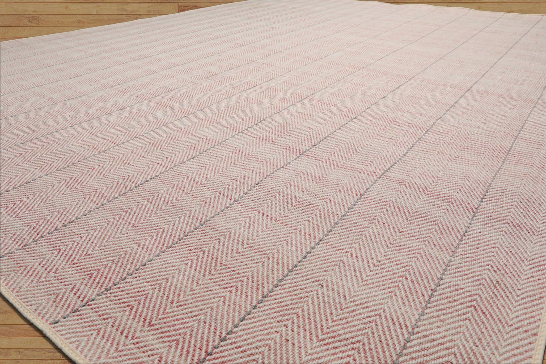 Multi Size Blush Ivory Gray Color Hand Loomed Flatweave Wool Modern Oriental Rug