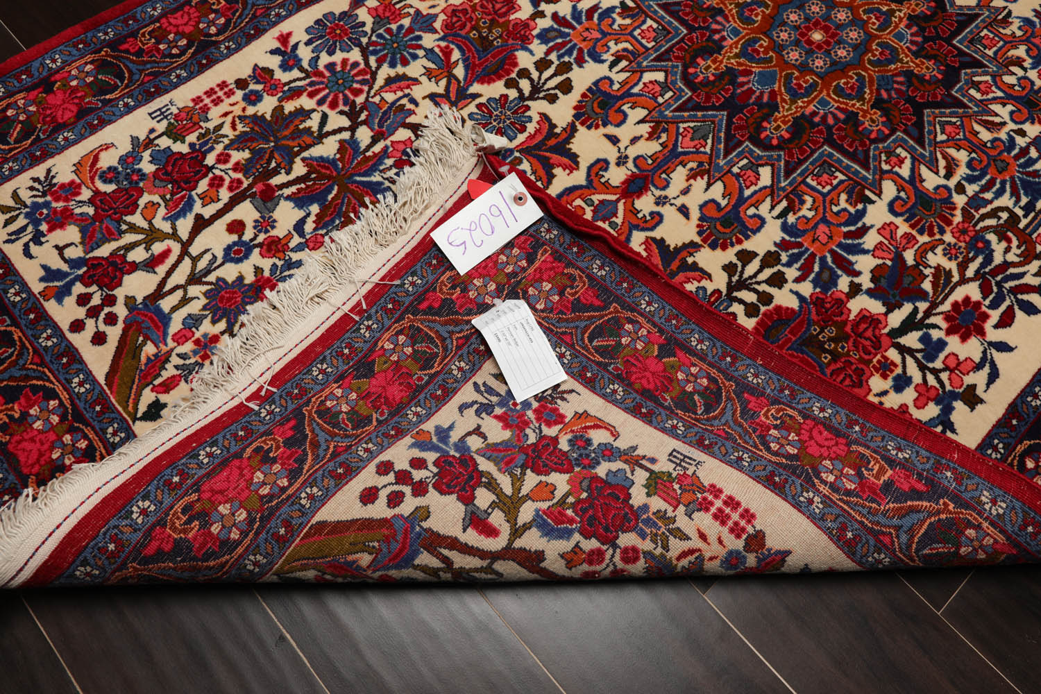 4x6 Ivory, Navy, Red Color Hand Knotted All-Over 100% Wool Traditional Oriental Rug