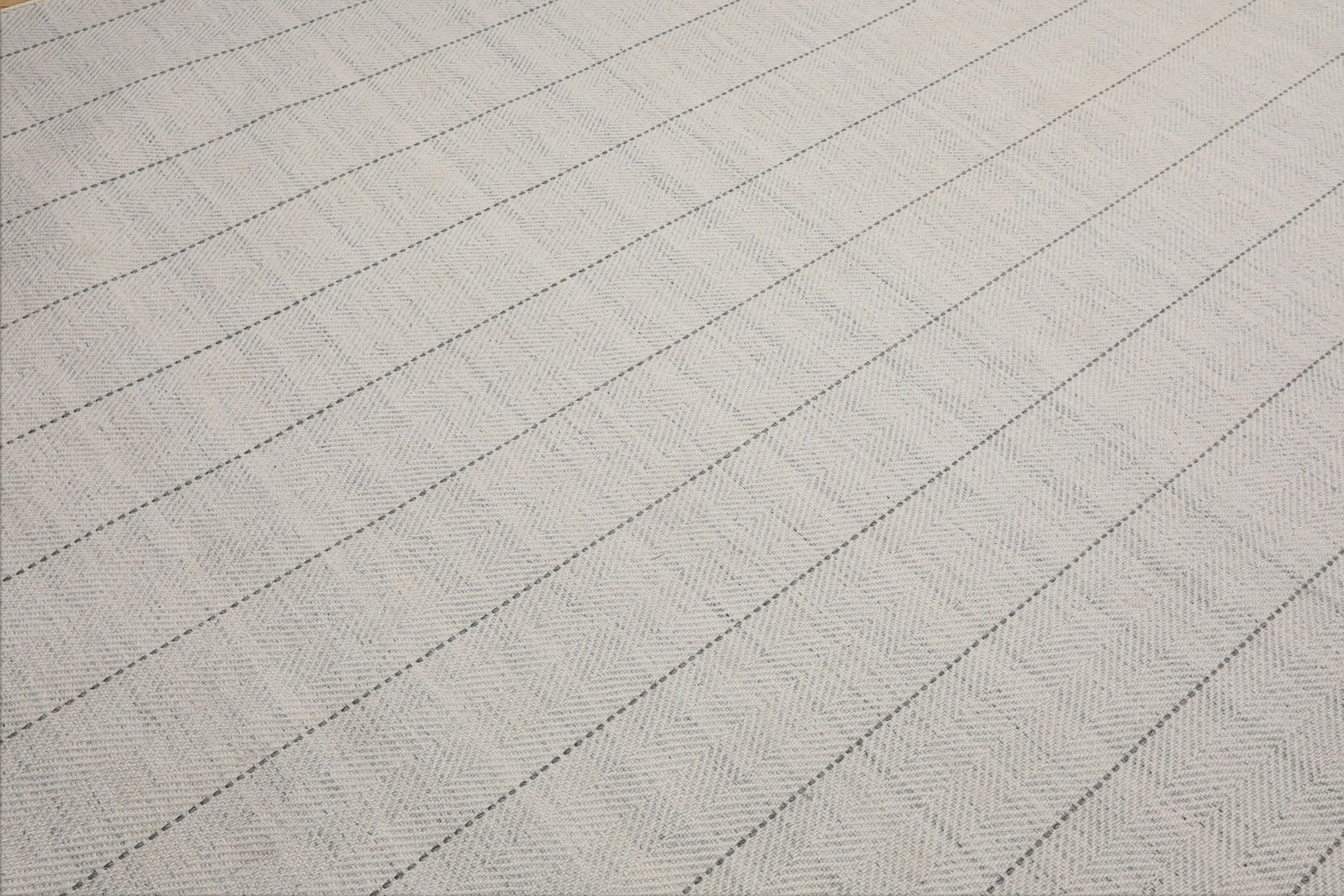 Multi Size Ivory  Gray Color Hand Loomed Flatweave Wool Modern Oriental Rug