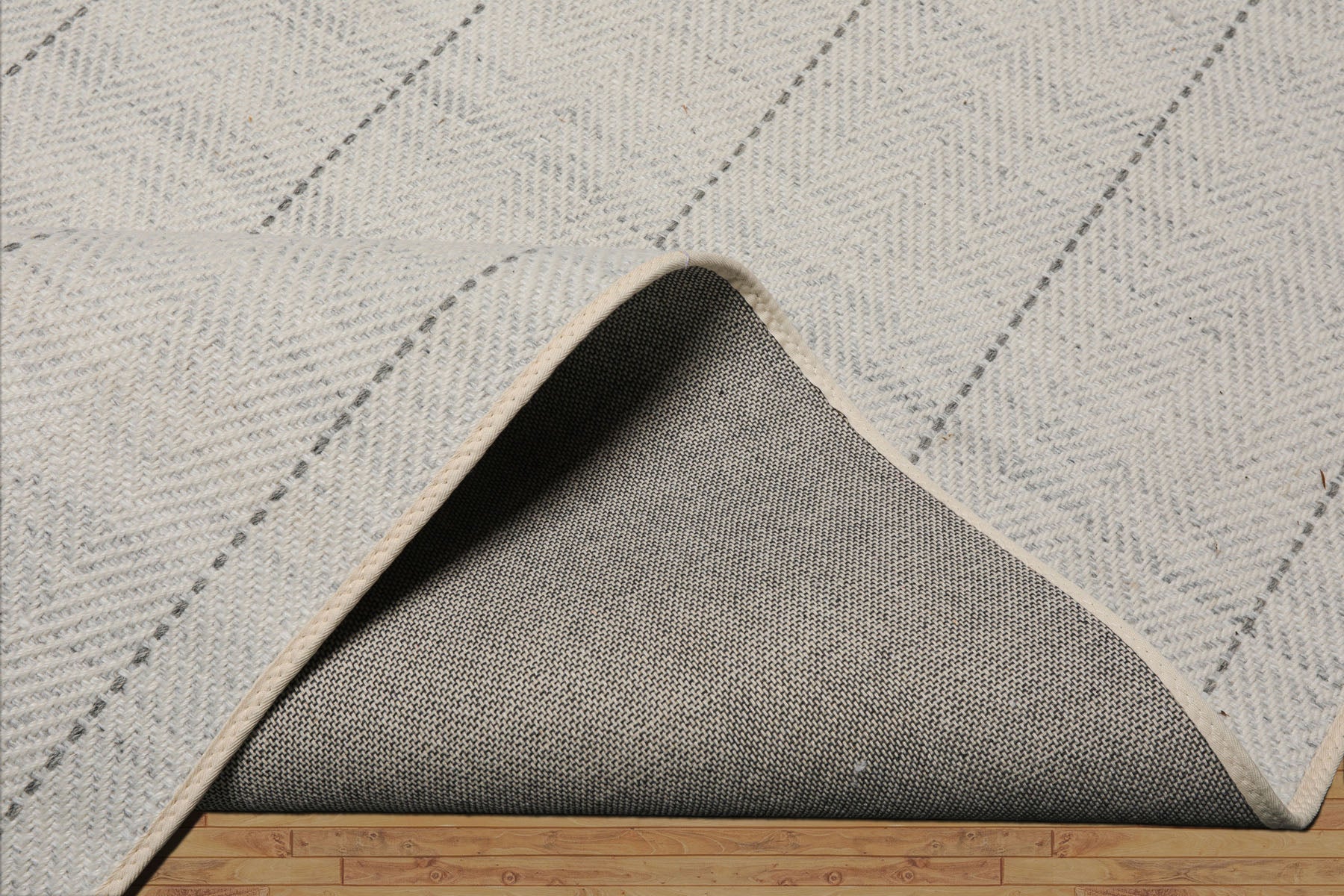 Multi Size Ivory  Gray Color Hand Loomed Flatweave Wool Modern Oriental Rug