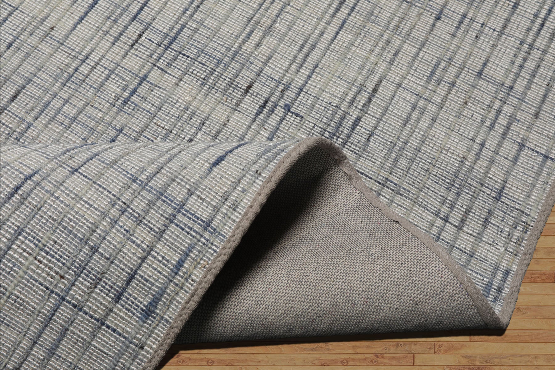Multi Size Silver Gray Slate Color Hand Woven Flatweave Wool and Polyster Modern Oriental Rug