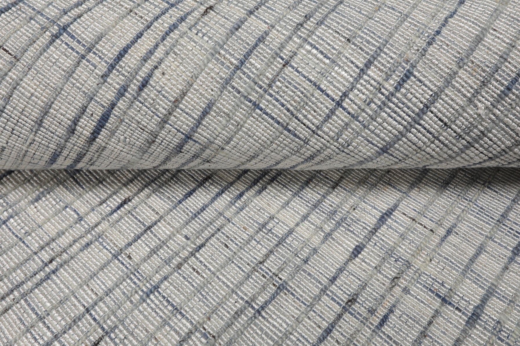 Multi Size Silver Gray Slate Color Hand Woven Flatweave Wool and Polyster Modern Oriental Rug