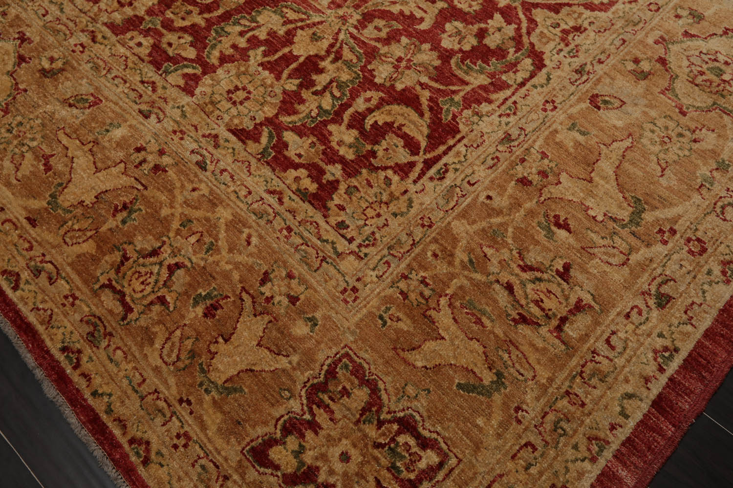 9x12 Rusty Red, Caramel, Tan Color Hand Knotted All-Over 100% Wool Traditional Oriental Rug