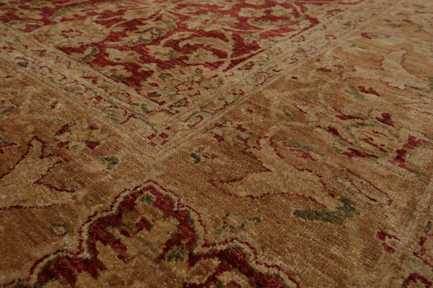 9x12 Rusty Red, Caramel, Tan Color Hand Knotted All-Over 100% Wool Traditional Oriental Rug