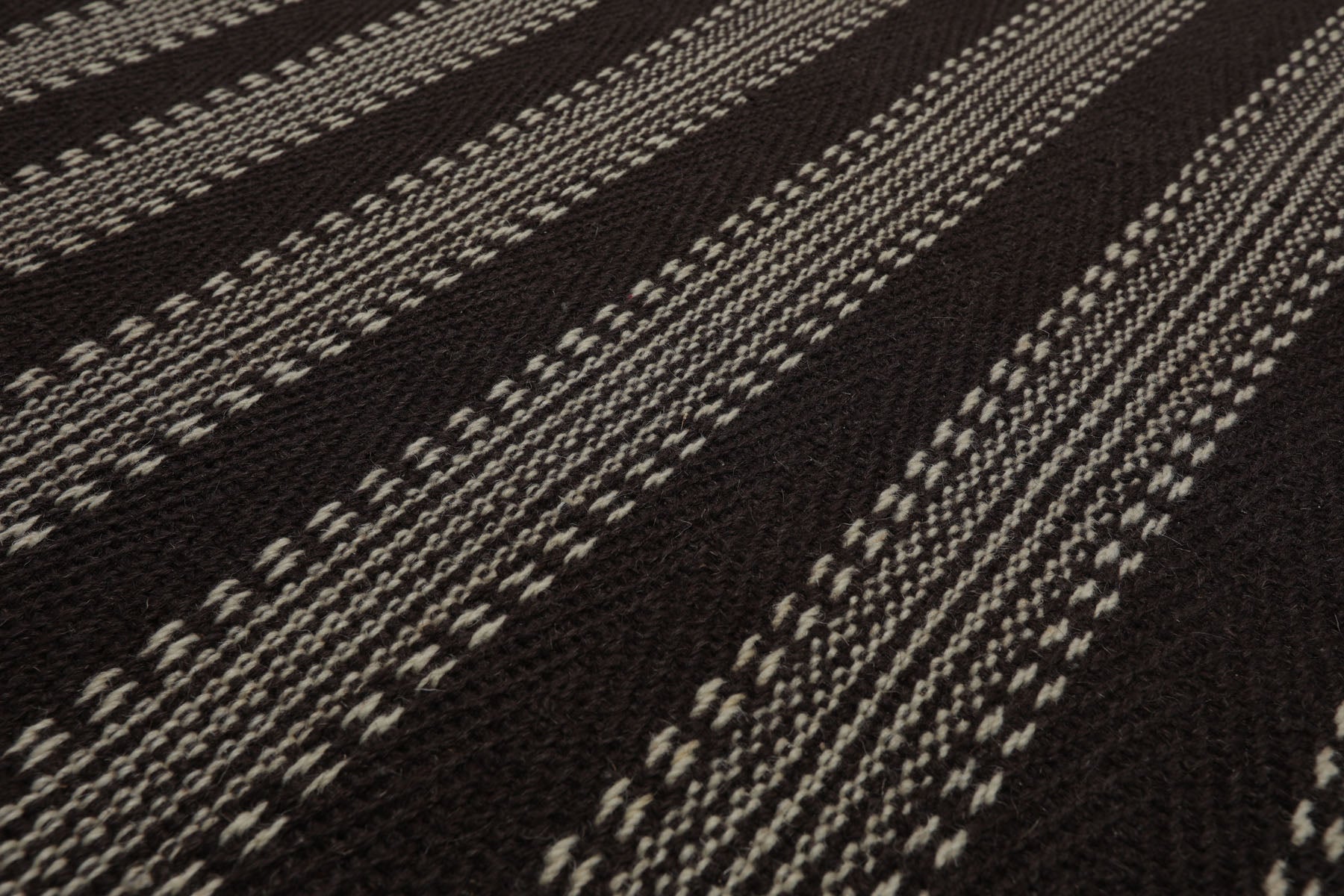 Multi Size Chocolate Ivory Color Hand Woven Flatweave Wool Modern Oriental Rug