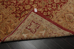 9x12 Rusty Red, Caramel, Tan Color Hand Knotted All-Over 100% Wool Traditional Oriental Rug