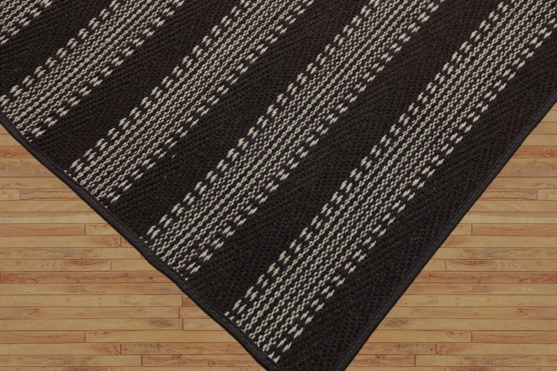 Multi Size Chocolate Ivory Color Hand Woven Flatweave Wool Modern Oriental Rug