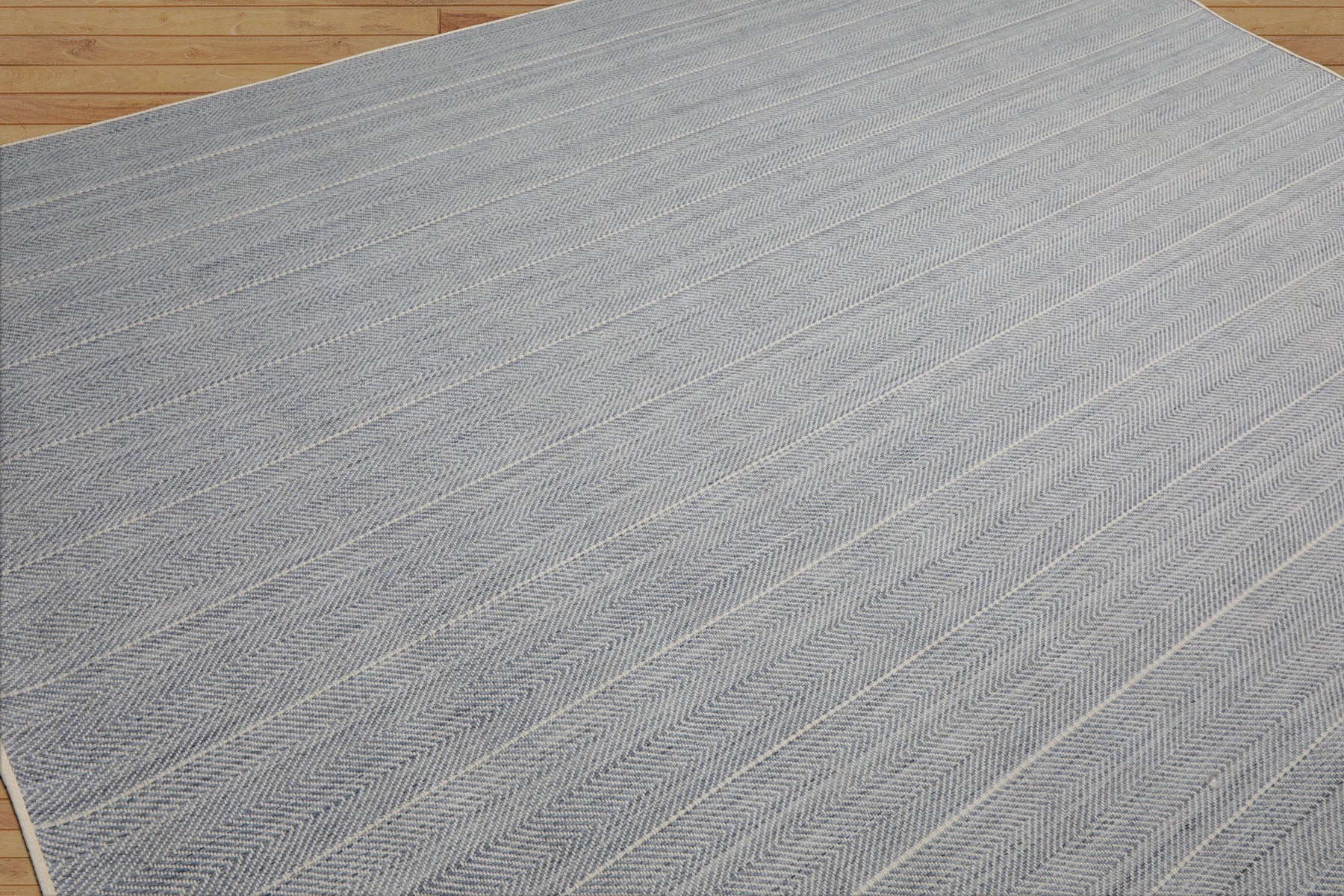 Multi Size Denim  Ivory Color Hand Loomed Flatweave Wool Modern Oriental Rug