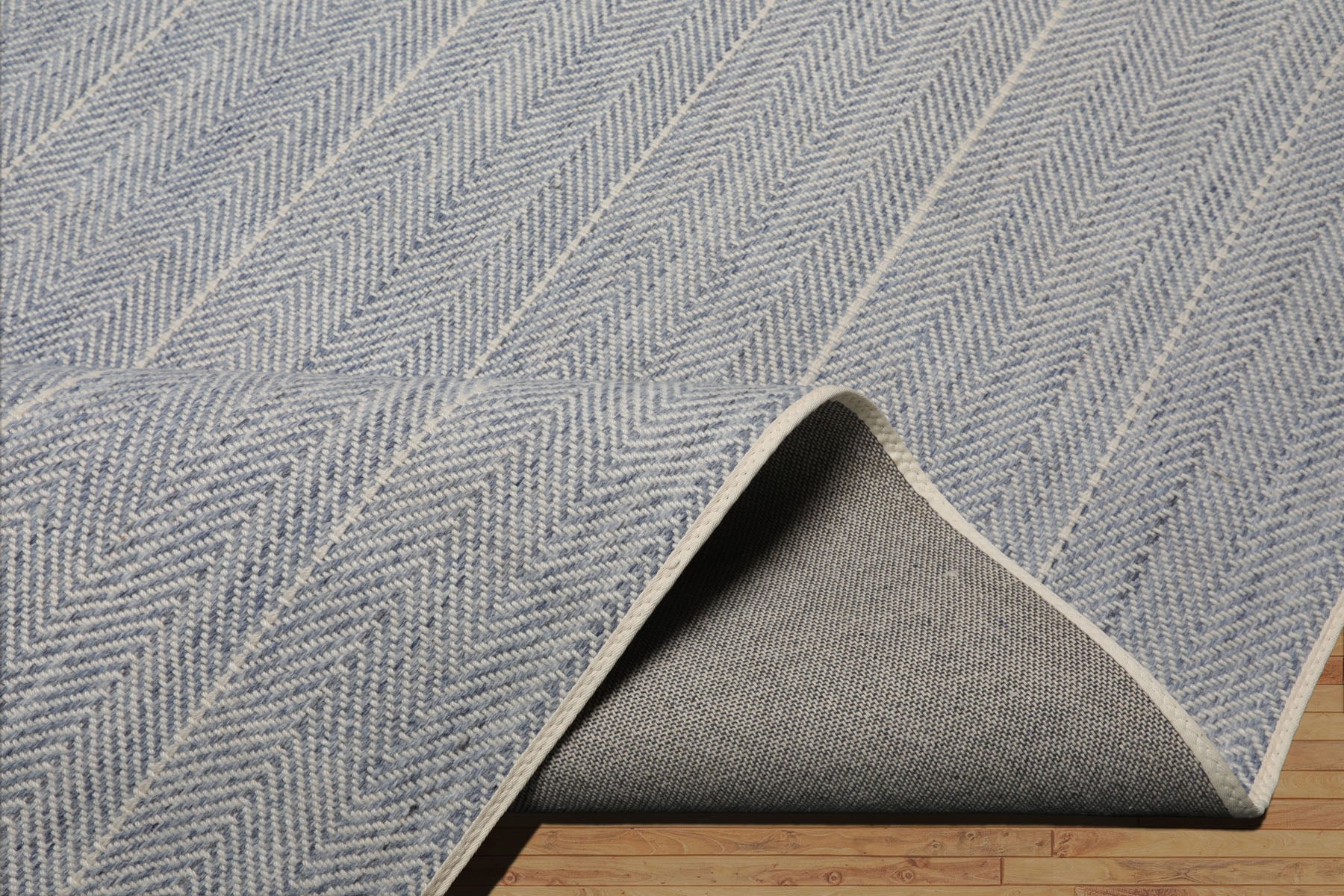 Multi Size Denim  Ivory Color Hand Loomed Flatweave Wool Modern Oriental Rug