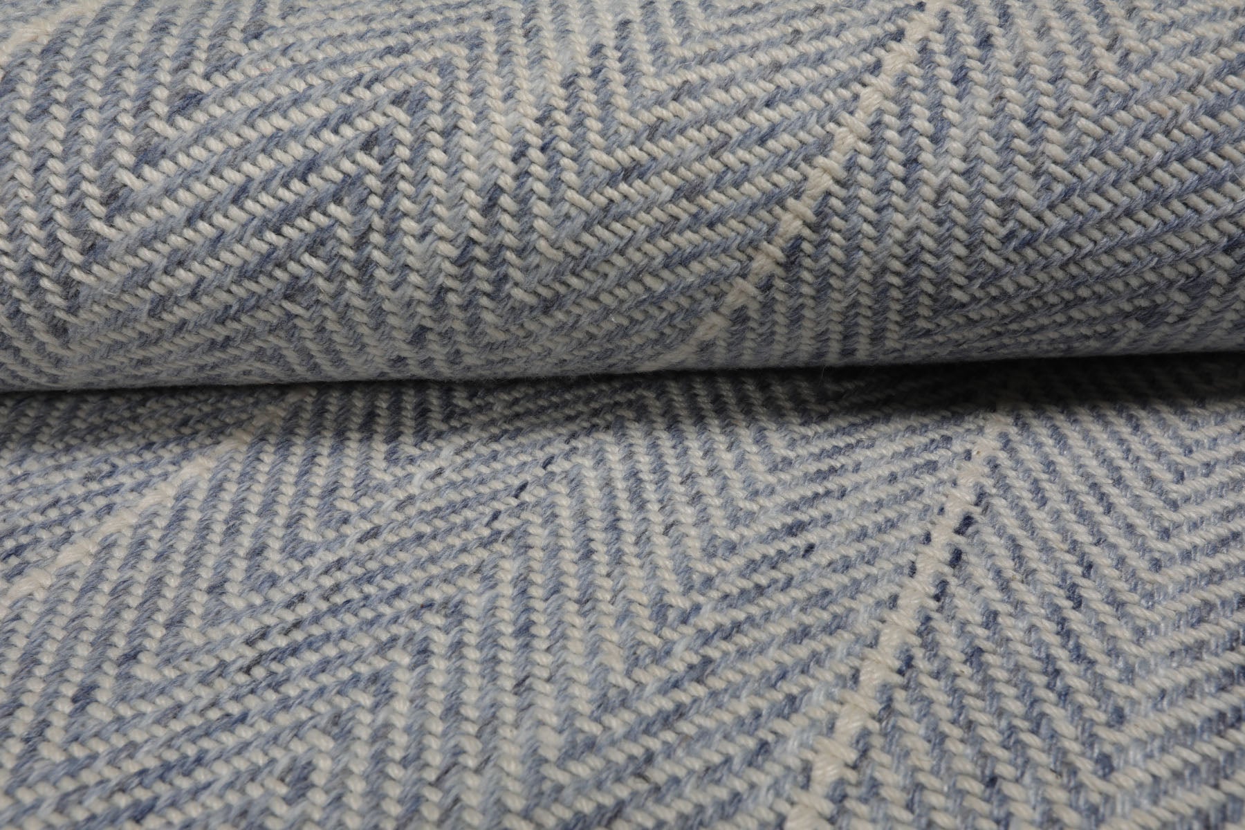 Multi Size Denim  Ivory Color Hand Loomed Flatweave Wool Modern Oriental Rug