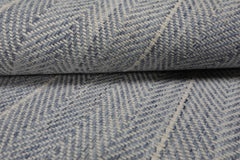 Multi Size Denim  Ivory Color Hand Loomed Flatweave Wool Modern Oriental Rug