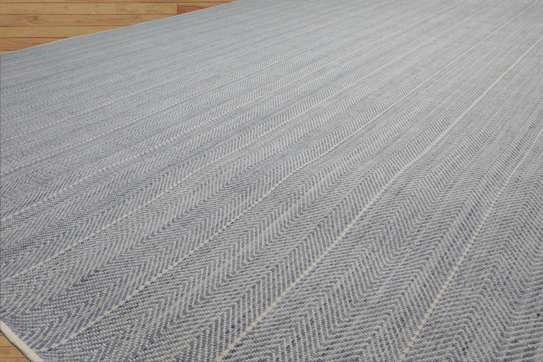 Multi Size Denim  Ivory Color Hand Loomed Flatweave Wool Modern Oriental Rug