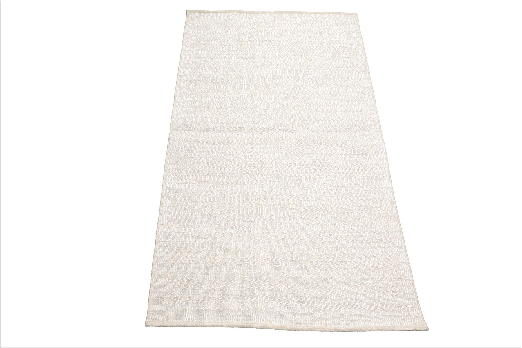 LoomBloom Beige 3'x5' Afghan Moroccan Transitional Hand Woven Wool Oriental Area Rug