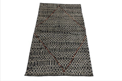 LoomBloom Charcoal 3'x5' Afghan Moroccan Tribal Geometric Hand Knotted Wool Oriental Area Rug