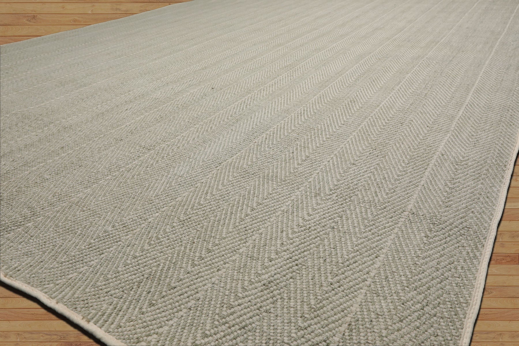Multi Size Sage Ivory Color Hand Loomed Flatweave Wool Modern Oriental Rug