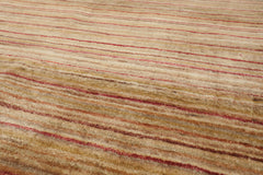 4x6 Beige, Navy, Tan Color Hand Knotted Striped 100% Wool Modern Oriental Rug