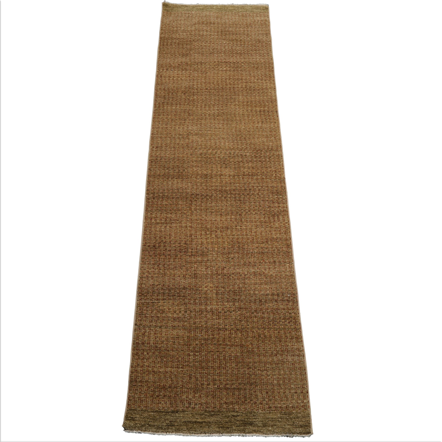 3x10 Gold, Green, Rust Color Hand Knotted Peshawar Wool Contemporary Oriental Rug