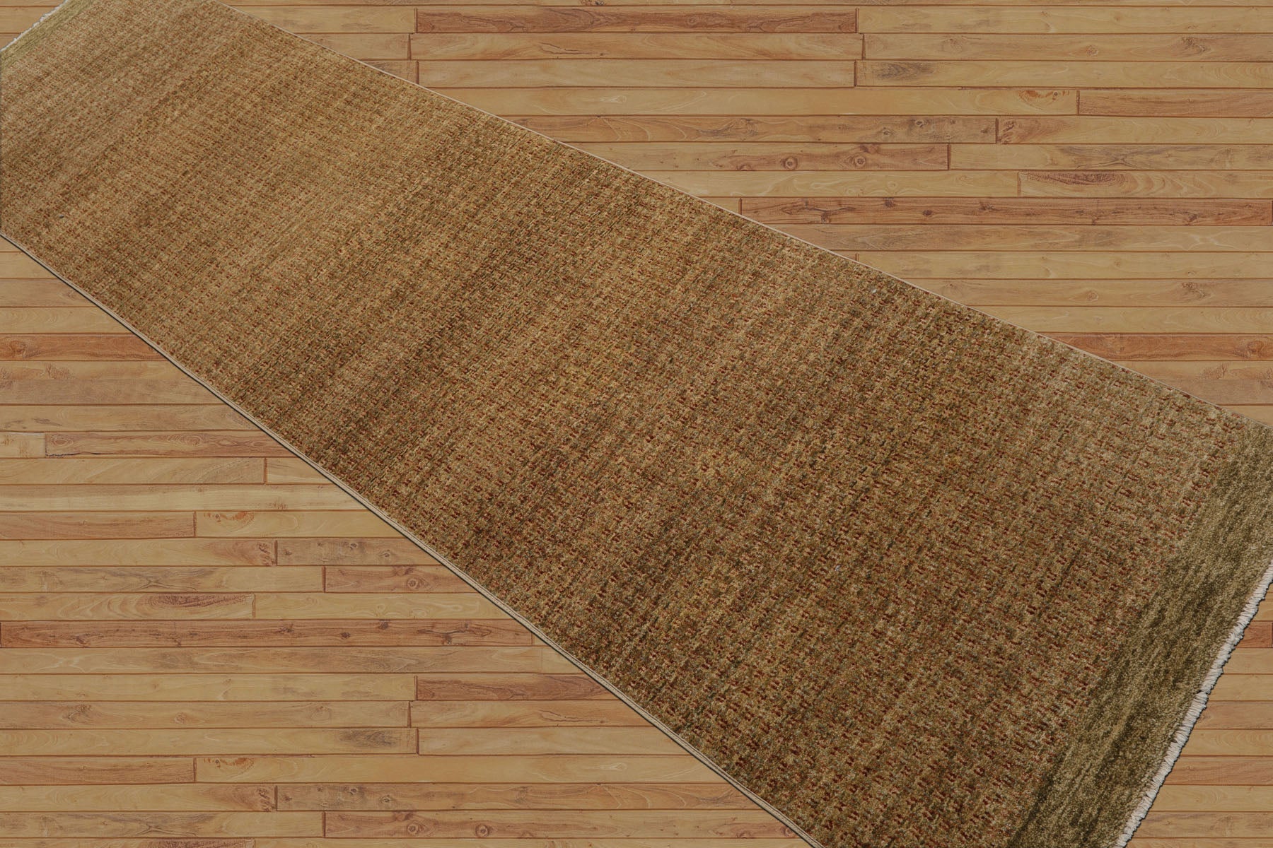 3x10 Gold, Green, Rust Color Hand Knotted Peshawar Wool Contemporary Oriental Rug