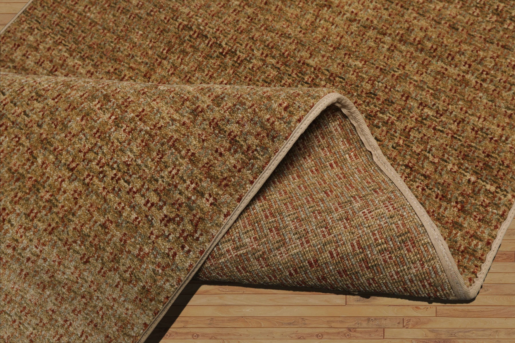 3x10 Gold, Green, Rust Color Hand Knotted Peshawar Wool Contemporary Oriental Rug