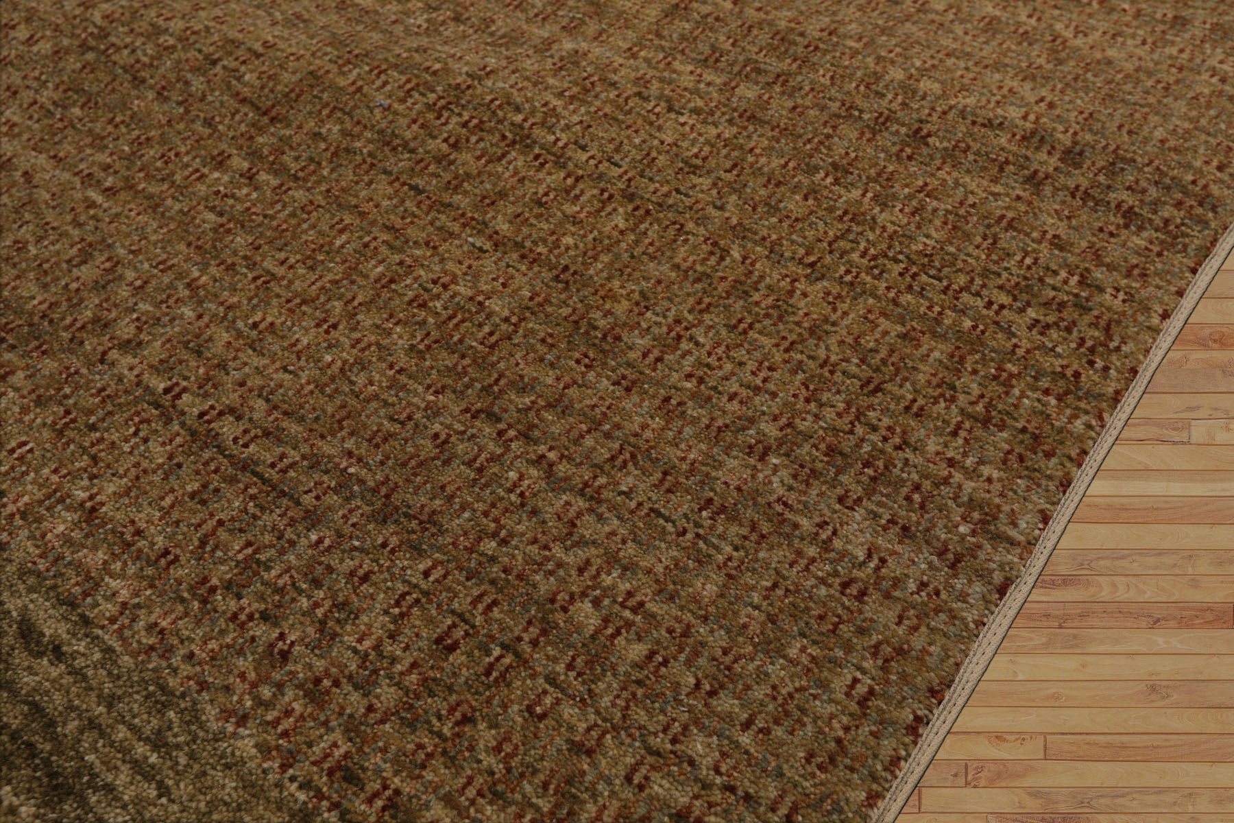 3x10 Gold, Green, Rust Color Hand Knotted Peshawar Wool Contemporary Oriental Rug