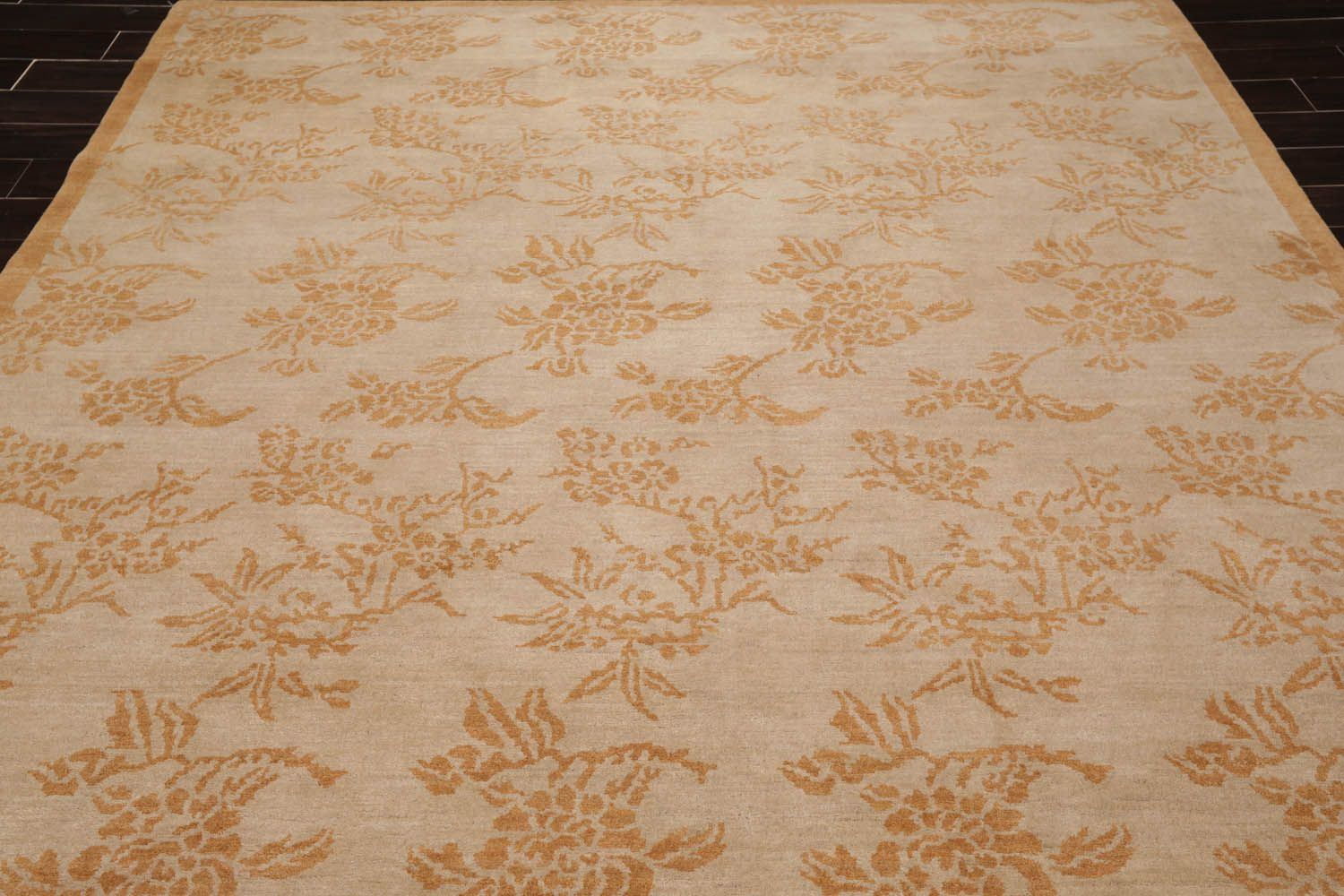 8x10 Taupe, Caramel, Color Hand Knotted Floral 100% Wool Transitional Oriental Rug