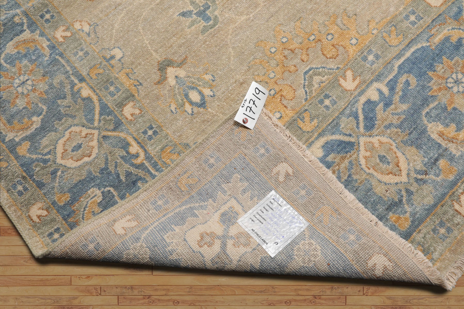 9x12 Beige, Aqua, Caramel Color Hand Knotted Afghan Oushak Wool Traditional Oriental Rug