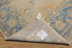 9x12 Beige, Aqua, Caramel Color Hand Knotted Afghan Oushak Wool Traditional Oriental Rug
