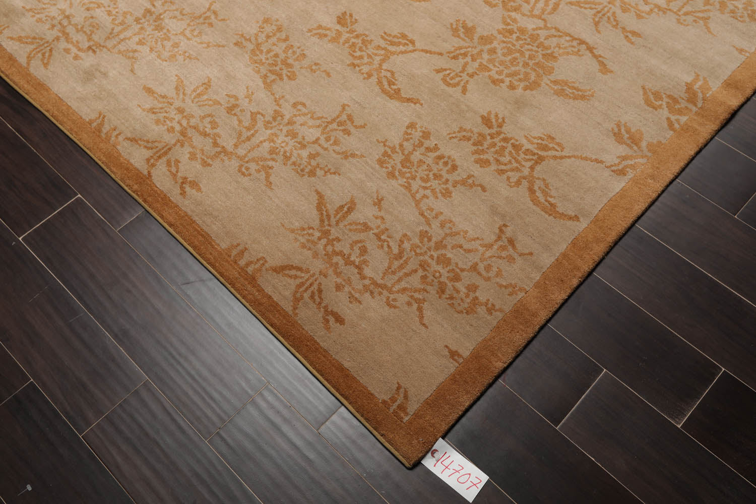 8x10 Taupe, Caramel, Color Hand Knotted Floral 100% Wool Transitional Oriental Rug