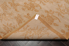 8x10 Taupe, Caramel, Color Hand Knotted Floral 100% Wool Transitional Oriental Rug