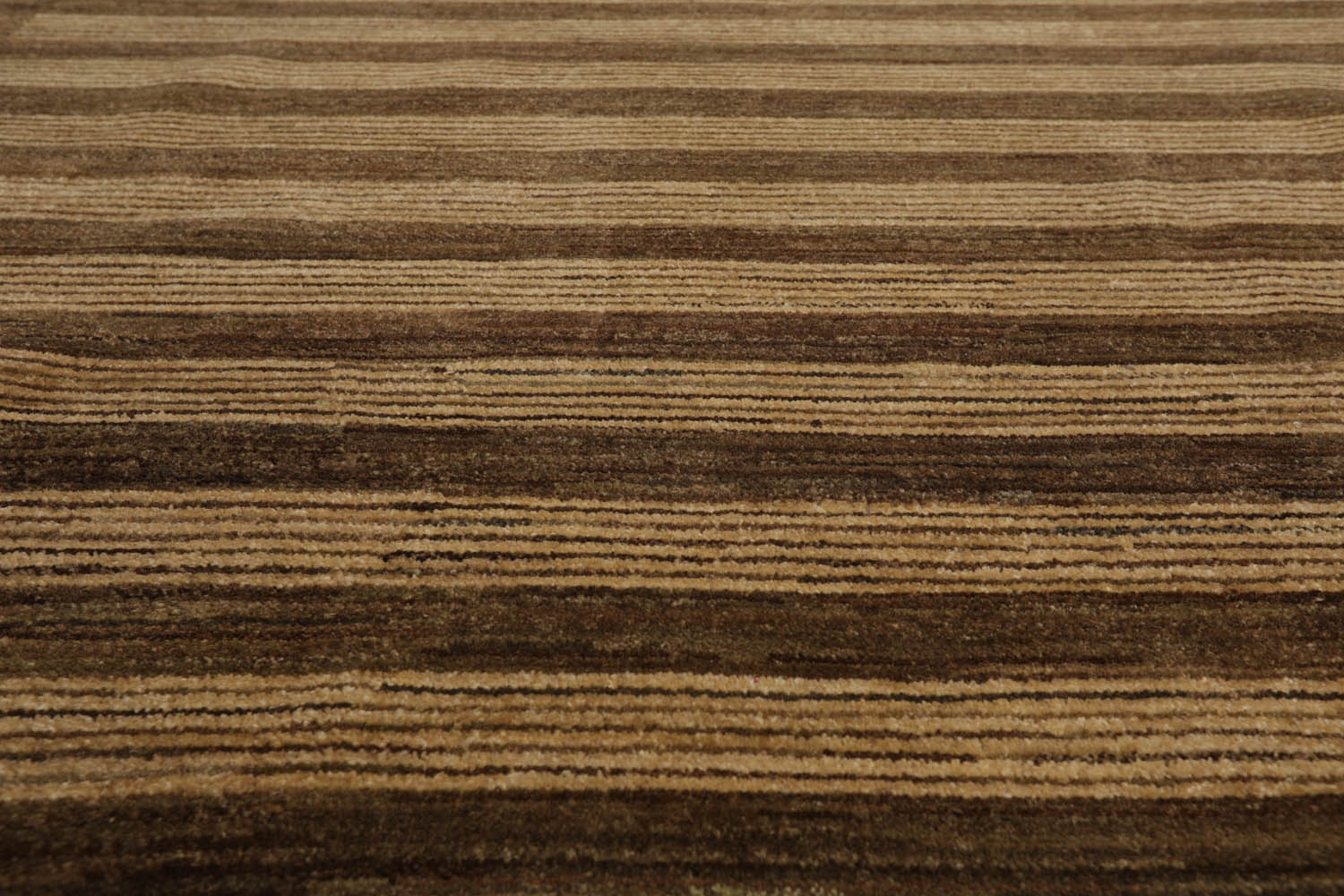 9x12 Brown, Tan, Color Hand Knotted Striped 100% Wool Modern Oriental Rug
