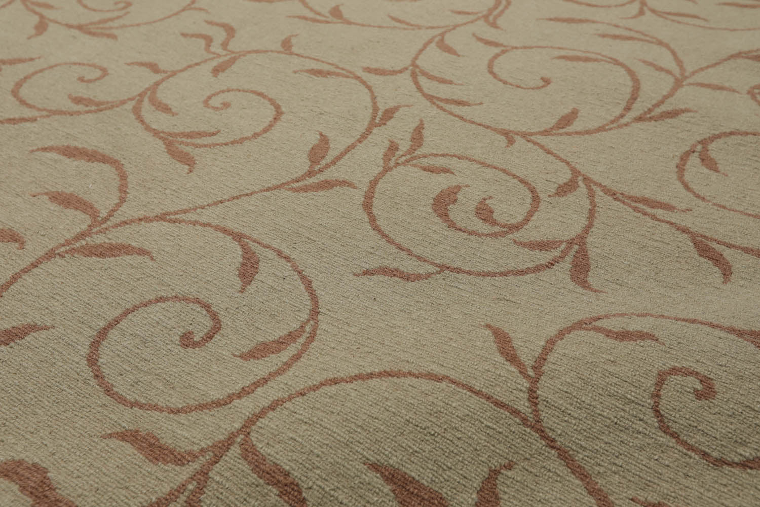 9x12 Moss, Brown, Color Hand Knotted All-Over 100% Wool Traditional Oriental Rug