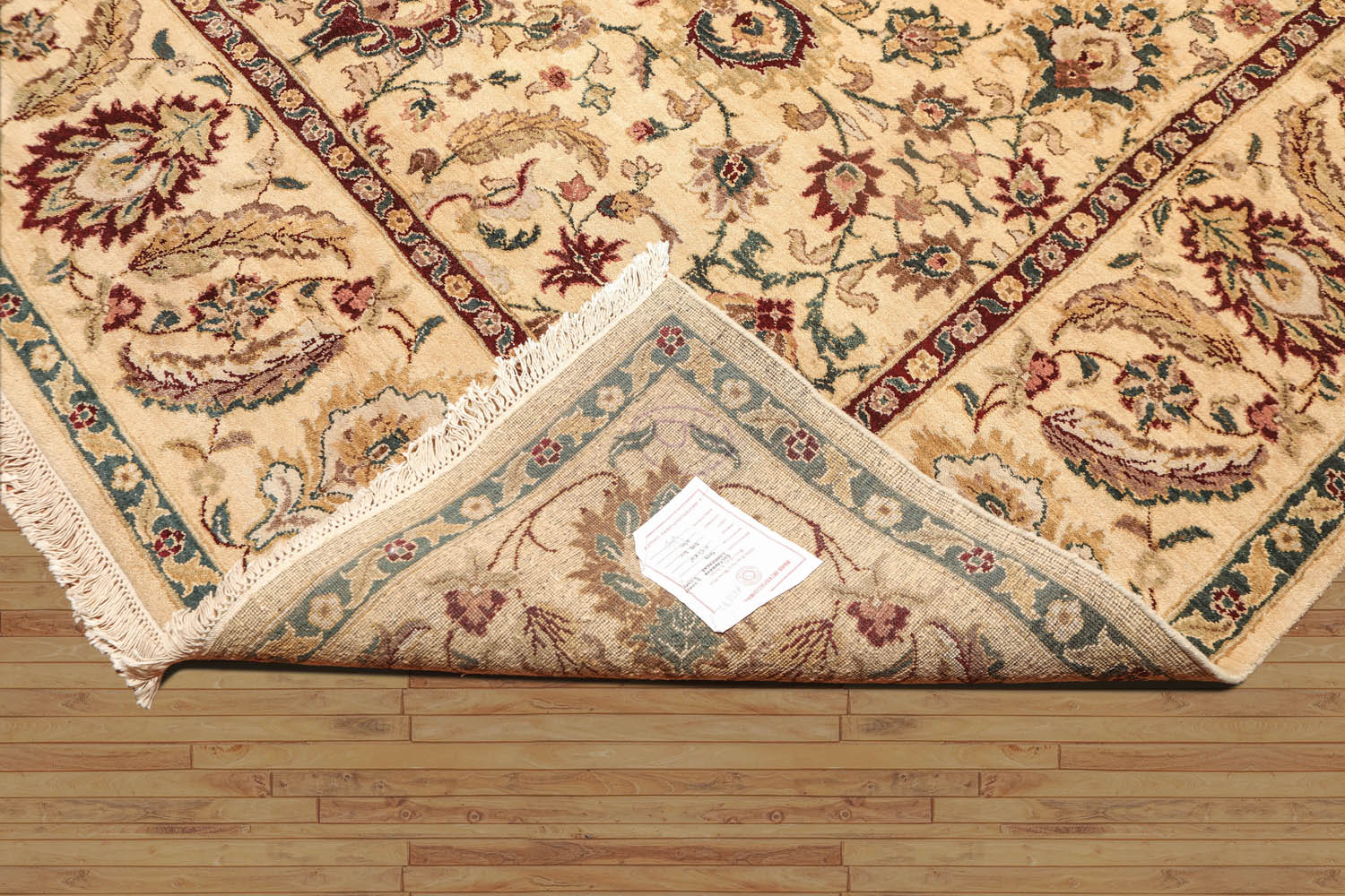 8x10 Gold, Maroon, Aqua Color Hand Knotted All-Over 100% Wool Traditional Oriental Rug