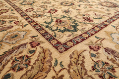 8x10 Gold, Maroon, Aqua Color Hand Knotted All-Over 100% Wool Traditional Oriental Rug