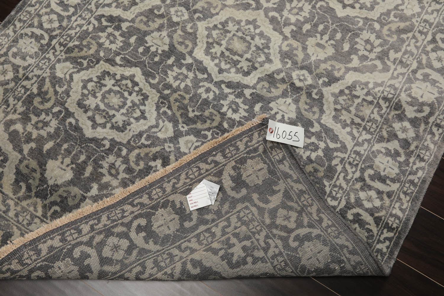 4x6 Gray, , Color Hand Knotted All-Over 100% Wool Transitional Oriental Rug