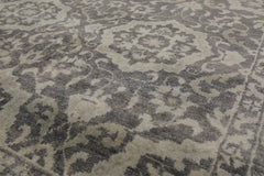 4x6 Gray, , Color Hand Knotted All-Over 100% Wool Transitional Oriental Rug