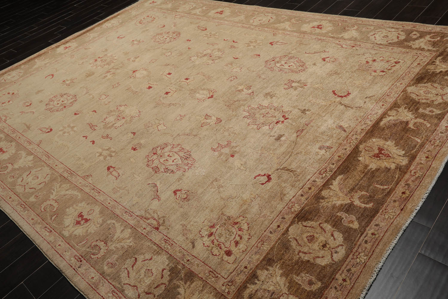 9x12 Camel, Brown, Rust Color Hand Knotted All-Over 100% Wool Traditional Oriental Rug