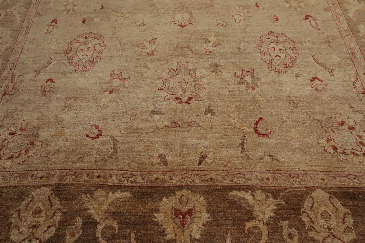 9x12 Camel, Brown, Rust Color Hand Knotted All-Over 100% Wool Traditional Oriental Rug