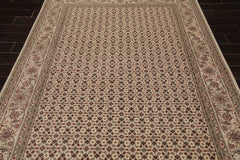 6x9 Cream, Gray, Rust Color Hand Knotted All-Over 100% Wool Traditional Oriental Rug