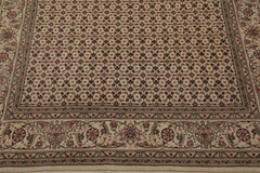 6x9 Cream, Gray, Rust Color Hand Knotted All-Over 100% Wool Traditional Oriental Rug