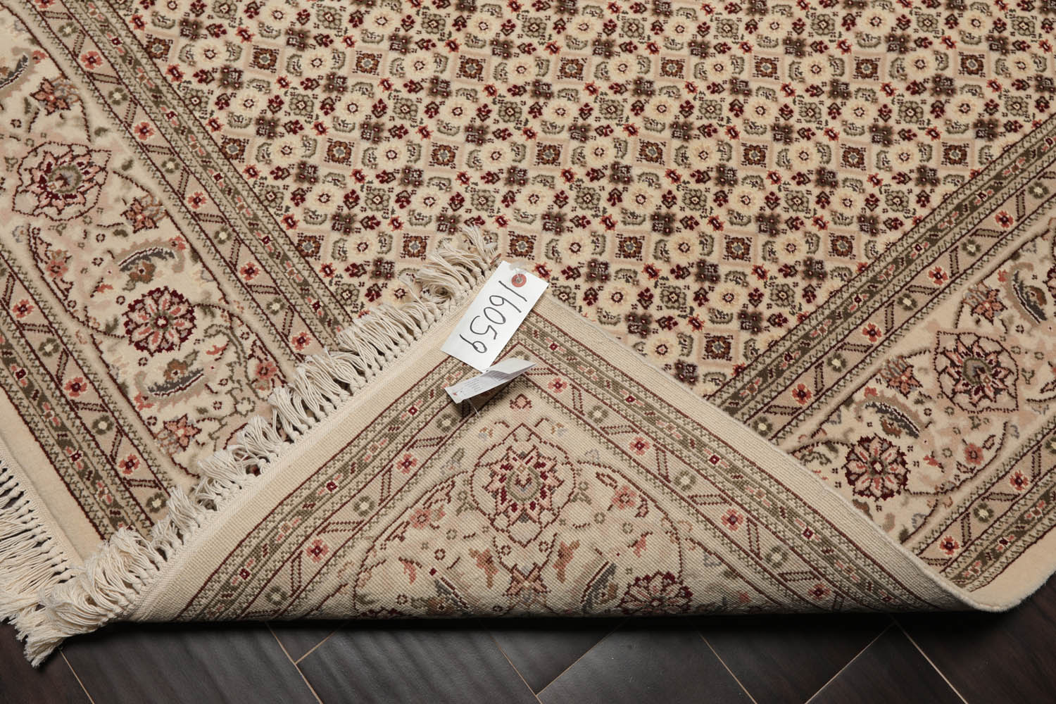 6x9 Cream, Gray, Rust Color Hand Knotted All-Over 100% Wool Traditional Oriental Rug