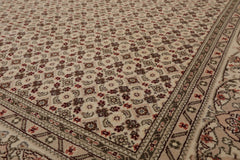 6x9 Cream, Gray, Rust Color Hand Knotted All-Over 100% Wool Traditional Oriental Rug