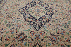 5x7 Beige, Navy, Rose Color Hand Knotted All-Over 100% Wool Traditional Oriental Rug