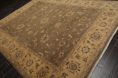 9x12 Multi, Camel, Taupe Color Hand Knotted All-Over 100% Wool Traditional Oriental Rug