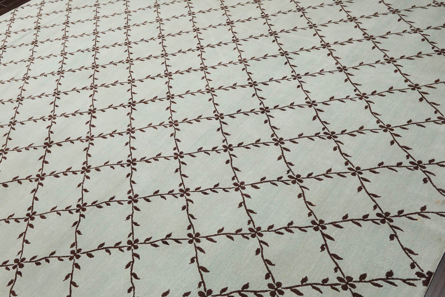 9x12 Sea Foam, Dark Chocolate, Color Hand Knotted All-Over 100% Wool Transitional Oriental Rug