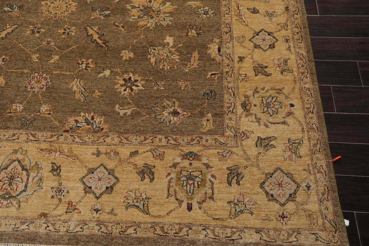 9x12 Multi, Camel, Taupe Color Hand Knotted All-Over 100% Wool Traditional Oriental Rug