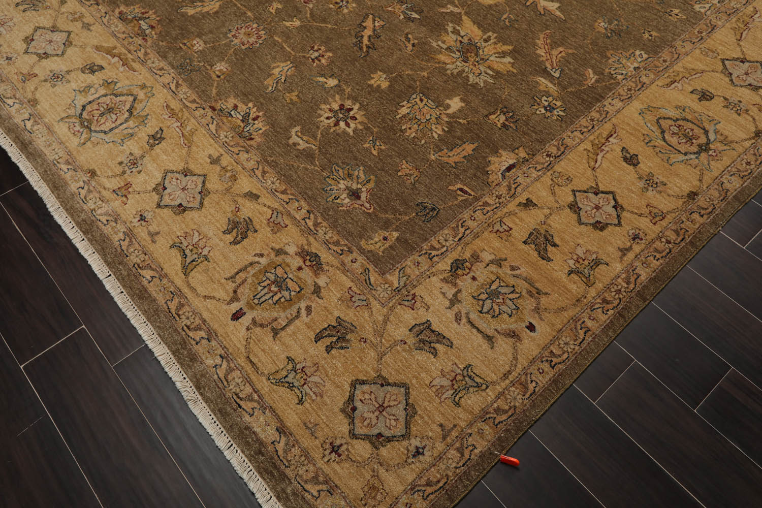 9x12 Multi, Camel, Taupe Color Hand Knotted All-Over 100% Wool Traditional Oriental Rug