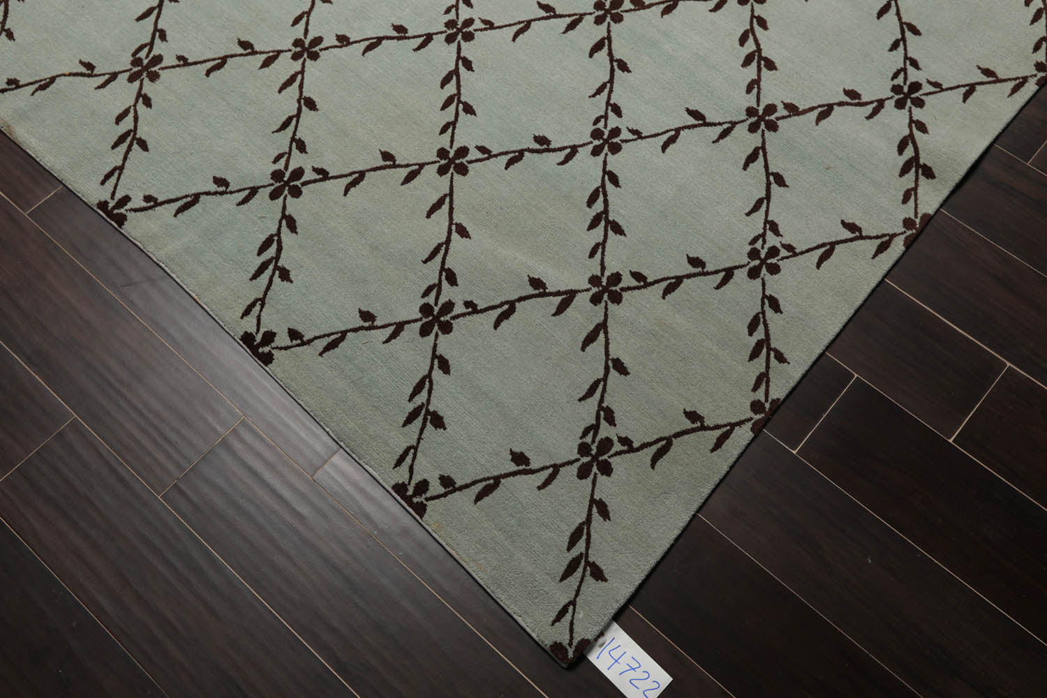 9x12 Sea Foam, Dark Chocolate, Color Hand Knotted All-Over 100% Wool Transitional Oriental Rug